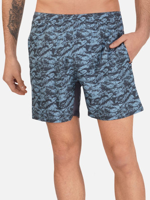 Sportinger Printed Men Light Blue Board/Swim Shorts