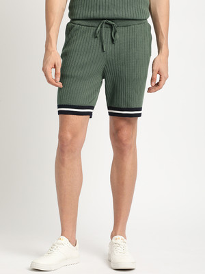 THE BEAR HOUSE Striped Men Grey Regular Shorts