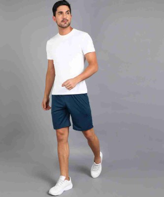 VellaFashion Solid Men Blue Gym Shorts