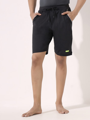 Lycot Solid Men Black Regular Shorts
