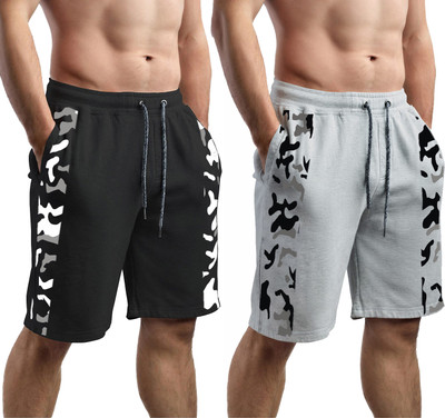 HOTFITS Solid Men Multicolor Basic Shorts