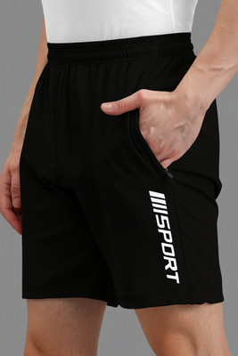AVOLT Printed Men Black Casual Shorts