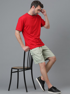 KOTTY Solid Men Green Cargo Shorts