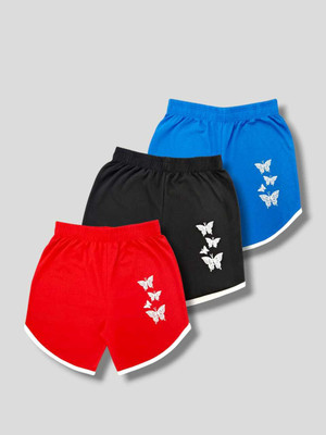LE FASHION Solid Women Black, Red, Blue Regular Shorts