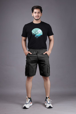 ANAGH ENTERPRISE Solid Men Black Cargo Shorts