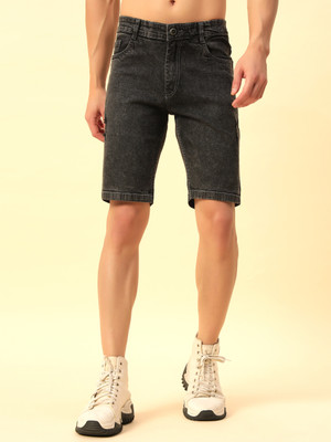 STUDIO NEXX Solid Men Denim Dark Grey Denim Shorts