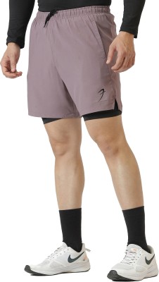 FuaarK Solid Men Purple Compression Shorts