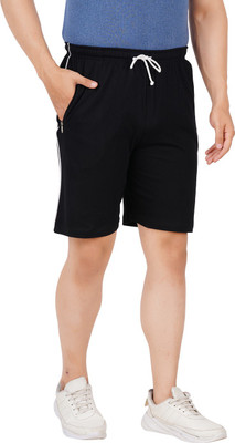 CHECKERSBAY Solid Men Black Regular Shorts