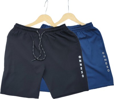 ONNEXO Solid Men Blue, Black Regular Shorts, Gym Shorts, Sports Shorts, Running Shorts