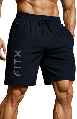3colors Printed Men Blue Sports Shorts, Gym Shorts