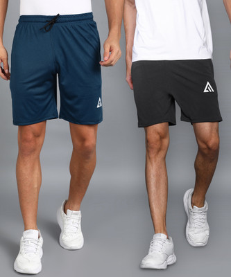 Adrenex Solid Men Black Basic Shorts