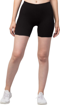 URMILAFASHION Solid Women Black Cycling Shorts