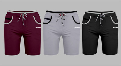 WeReKo Printed Men Black, Maroon, Grey Regular Shorts