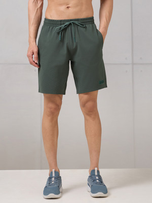 TECHNOSPORT Solid Men Green Sports Shorts