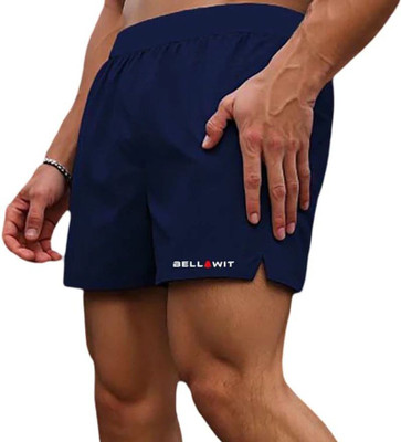 Bellwit Solid Men Dark Blue Sports Shorts