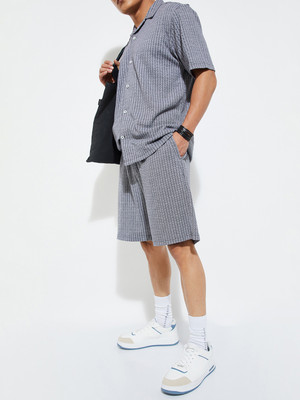 MAX Self Design Men Grey Regular Shorts