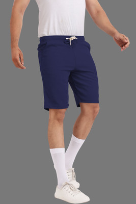 Yazole Solid Men Blue Basic Shorts