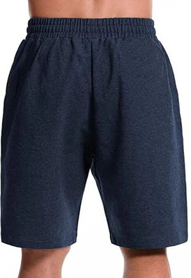 Peach Blossom Solid Men Blue Casual Shorts