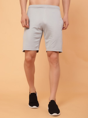 Datalact Solid Men Grey Casual Shorts