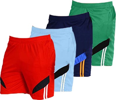 OORA Striped Men Red, Light Blue, Dark Blue, Green Sports Shorts