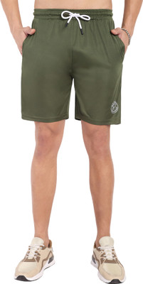 Go Devil Solid Men Green Cargo Shorts