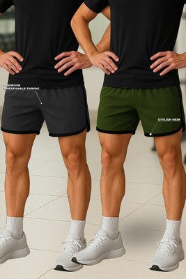 Culish Trend Solid Men Light Green Sports Shorts