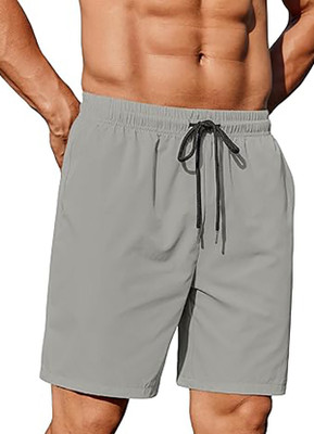 Arsh Fashion Solid Men Grey Regular Shorts