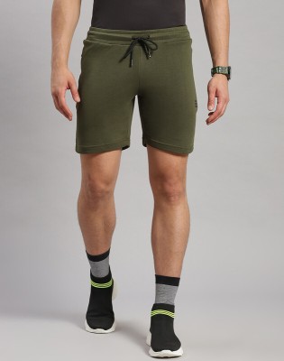 Rock.it Solid Men Dark Green Casual Shorts