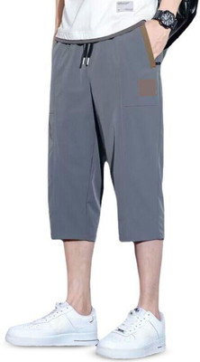 HERE&NOW Solid Men Grey Basic Shorts