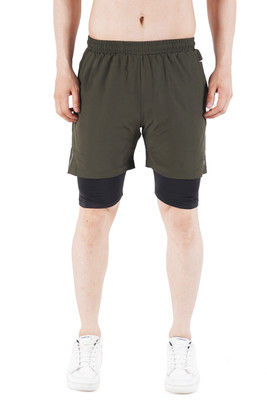 NAVYFIT Solid Men Green Sports Shorts