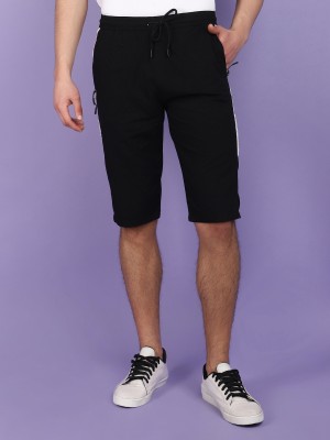 V-MART Solid Men Black, Black Sports Shorts