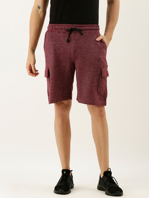 ARISE Self Design Men Red Casual Shorts