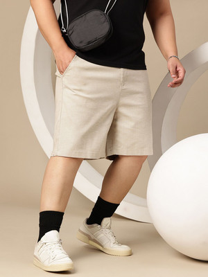Sztori Solid Men Beige Regular Shorts