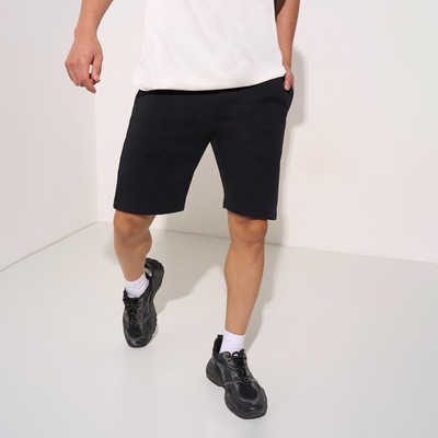 Ajile By Pantaloons Solid Men Black Basic Shorts