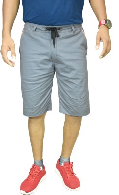 IndiForce Solid Men Grey Cargo Shorts