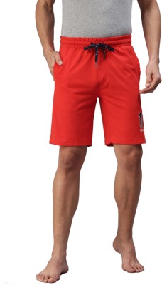 U.S. POLO ASSN. Solid Men Red Regular Shorts