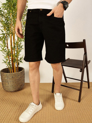 Mast & Harbour Solid Men Black Regular Shorts