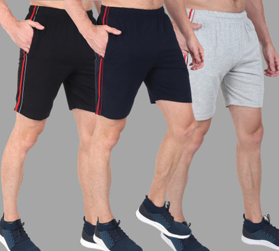 Zeffit Solid Men Multicolor Bermuda Shorts