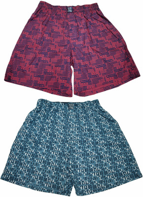 JOCKEY Printed Men Red, Light Blue Boxer Shorts