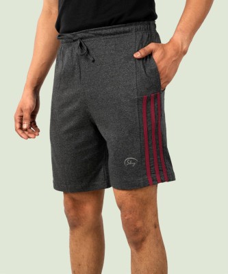 SKYKNIT Striped Men Black Bermuda Shorts