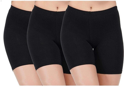 ALESKA Solid Women Black Cycling Shorts
