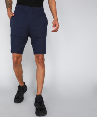 Skechers Solid Men Blue Sports Shorts