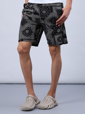 V-MART Printed Men Black Regular Shorts