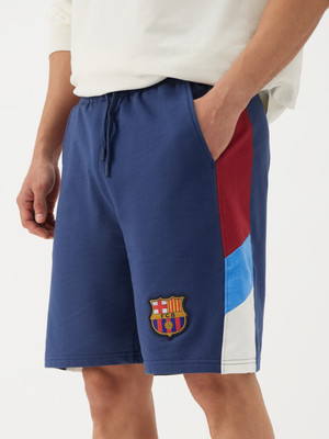 The Souled Store Graphic Print Men Blue Bermuda Shorts