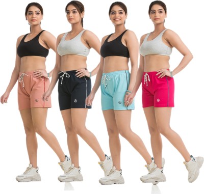 STYLE AK Solid Women Blue, Blue, Red, Pink Regular Shorts