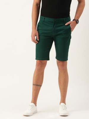 The Indian Garage Co. Solid Men Green Casual Shorts