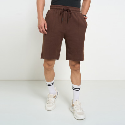 Ajile By Pantaloons Solid Men Brown Basic Shorts