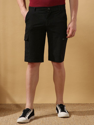 Dennis Lingo Solid Men Black Cargo Shorts