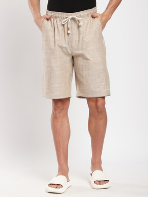 R&B Solid Men Beige Night Shorts