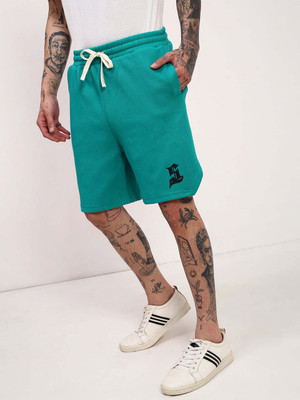 SHOWOFFFF Solid Men Green Regular Shorts